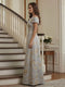 A-Line/Princess Short Sleeves Off-the-Shoulder Floor Length Mother of the Bride Dresses with Print