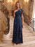 A-Line/Princess Scoop Cap Sleeves Floor-Length Mother of the Bride Dresses with Ruffles & Sequins