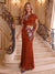 Sheath/Column Scoop Short Sleeves Floor-Length Mother of the Bride Dresses with Appliques & Sequins