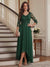 A-Line/Princess V-Neck 3/4 Sleeves Chiffon Asymmetrical Mother of the Bride Dresses with Lace