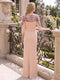 Sheath Column 3/4 Sleeves Scoop Floor Length Mother of the Bride Dresses with  Appliques & Embroidery