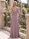 Sheath Column Half Sleeves Sweetheart Floor Length Mother of the Bride Dresses with Ruffles & Applique