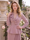 Sheath Column V-Neck Long Sleeves Floor-Length Mother of the Bride Dresses with Pleats & 3D Floral