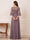 A-Line/Princess Half Sleeves Crew Neck Floor Length Mother of the Bride Dresses with Split Side & Appliques