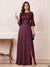 A-Line/Princess Half Sleeves Crew Neck Floor Length Mother of the Bride Dresses with Split Side & Appliques