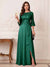 A-Line/Princess Half Sleeves Crew Neck Floor Length Mother of the Bride Dresses with Split Side & Appliques