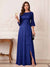 A-Line/Princess Half Sleeves Crew Neck Floor Length Mother of the Bride Dresses with Split Side & Appliques