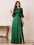 A-Line/Princess Half Sleeves Crew Neck Floor Length Mother of the Bride Dresses with Split Side & Appliques
