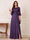 A-Line/Princess Half Sleeves Crew Neck Floor Length Mother of the Bride Dresses with Split Side & Appliques