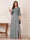 A-Line/Princess Half Sleeves Crew Neck Floor Length Mother of the Bride Dresses with Split Side & Appliques