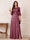 A-Line/Princess Half Sleeves Crew Neck Floor Length Mother of the Bride Dresses with Split Side & Appliques