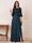 A-Line/Princess Half Sleeves Crew Neck Floor Length Mother of the Bride Dresses with Split Side & Appliques