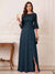 A-Line/Princess Half Sleeves Crew Neck Floor Length Mother of the Bride Dresses with Split Side & Appliques