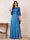 A-Line/Princess Half Sleeves Crew Neck Floor Length Mother of the Bride Dresses with Split Side & Appliques