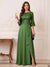 A-Line/Princess Half Sleeves Crew Neck Floor Length Mother of the Bride Dresses with Split Side & Appliques