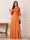 A-Line/Princess Half Sleeves Crew Neck Floor Length Mother of the Bride Dresses with Split Side & Appliques