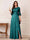 A-Line/Princess Half Sleeves Crew Neck Floor Length Mother of the Bride Dresses with Split Side & Appliques