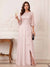 A-Line/Princess Half Sleeves Crew Neck Floor Length Mother of the Bride Dresses with Split Side & Appliques