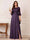 A-Line/Princess Half Sleeves Crew Neck Floor Length Mother of the Bride Dresses with Split Side & Appliques