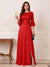A-Line/Princess Half Sleeves Crew Neck Floor Length Mother of the Bride Dresses with Split Side & Appliques