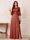 A-Line/Princess Half Sleeves Crew Neck Floor Length Mother of the Bride Dresses with Split Side & Appliques
