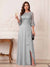 A-Line/Princess Half Sleeves Crew Neck Floor Length Mother of the Bride Dresses with Split Side & Appliques