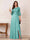 A-Line/Princess Half Sleeves Crew Neck Floor Length Mother of the Bride Dresses with Split Side & Appliques