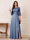 A-Line/Princess Half Sleeves Crew Neck Floor Length Mother of the Bride Dresses with Split Side & Appliques
