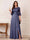 A-Line/Princess Half Sleeves Crew Neck Floor Length Mother of the Bride Dresses with Split Side & Appliques