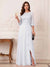 A-Line/Princess Half Sleeves Crew Neck Floor Length Mother of the Bride Dresses with Split Side & Appliques