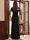 Sheath Column Scoop Half Sleeves Floor-Length Mother of the Bride Dresses with Appliques