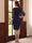 Sheath Column Illusion Neck 3/4 Sleeves Knee-length Mother of the Bride Dresses with Appliques & Lace