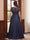 A-Line/Princess Short Sleeves V-neck Floor-Length Plus Size Mother of the Bride Dresses with Pockets & Lace