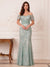 Trumpet/Mermaid Off the Shoulder Short Sleeves Floor-Length Mother of the Bride Dresses with Applique & Sash