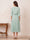 A-Line/Princess Illusion Neck 3/4 Sleeves Tea-Length Mother of the Bride Dresses with Pleats & Beading