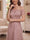 A-Line/Princess Off-the-shoulder Short Sleeves Floor-length Mother of the Bride Dresses with Applique