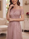 A-Line/Princess Off-the-shoulder Short Sleeves Floor-length Mother of the Bride Dresses with Applique
