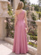 A-Line/Princess One Shoulder Sleeveless Floor-length Mother of the Bride Dresses with Flower