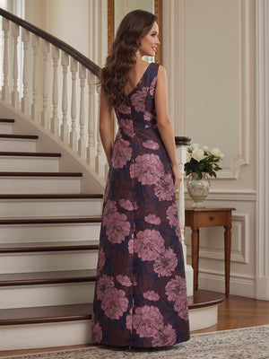 A-Line/Princess Scoop Sleeveless Floor-Length Mother of the Bride Dresses with Pleats
