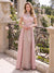 A-Line/Princess High Neck Short Sleeves Floor-Length Mother of the Bride Dresses with Applique & Beading