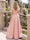 A-Line/Princess Off-The-Shoulder Short Sleeves Sweep Train Mother of the Bride Dresses with Applique & Lace