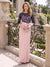 Sheath Column 3/4 Sleeves Jewel Neck Floor-Length Mother of the Bride Dresses with Lace & Bowknot