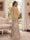 Trumpet/Mermaid V Neck Half Sleeves Floor-Length Mother of the Bride Dresses with Cape & 3D Floral
