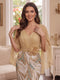 Trumpet/Mermaid V Neck Half Sleeves Floor-Length Mother of the Bride Dresses with Cape & 3D Floral