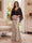 Trumpet/Mermaid V Neck Half Sleeves Floor-Length Mother of the Bride Dresses with Cape & 3D Floral