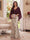 Trumpet/Mermaid V Neck Half Sleeves Floor-Length Mother of the Bride Dresses with Cape & 3D Floral
