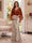 Trumpet/Mermaid V Neck Half Sleeves Floor-Length Mother of the Bride Dresses with Cape & 3D Floral