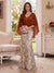 Trumpet/Mermaid V Neck Half Sleeves Floor-Length Mother of the Bride Dresses with Cape & 3D Floral