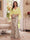 Trumpet/Mermaid V Neck Half Sleeves Floor-Length Mother of the Bride Dresses with Cape & 3D Floral