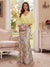 Trumpet/Mermaid V Neck Half Sleeves Floor-Length Mother of the Bride Dresses with Cape & 3D Floral